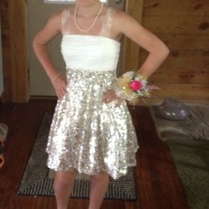 White shimmery homecoming dress